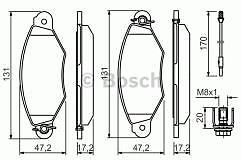 Girling 6113213 Front Brake Pad Set [ Bosch 0986424455 ]
