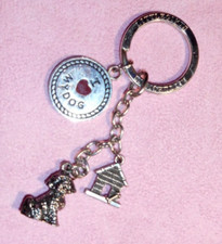 I LOVE MY DOG Key Ring Chain With Charms From Little Gifts Doghouse
