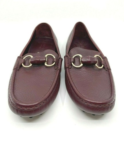 Burgundy Leather Drivers Loafers Slip 