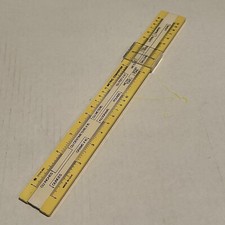 Sterling Przesuwny metryczny konwerter pomiarowy Suwak Plastikowa linijka Made USA vtg