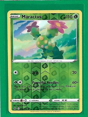 Pokémon TCG Sword And Shield Maractus #7/202 Common Reverse Holo - 第 1/2 張圖片