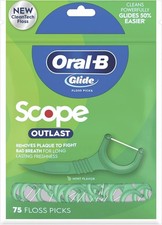Oral-B Glide Complete Floss Picks, Dental Floss Picks, Scope Outlast, 75-ct,
