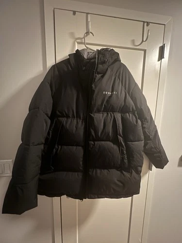 Sonneti London- Men's Black Puffer Jacket with Hood - product listing photo