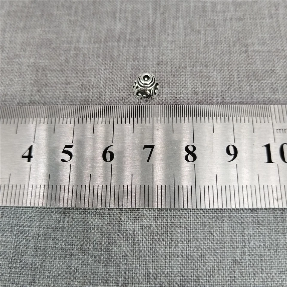 8 piezas de Plata de Ley 925 Amor Corazón Cuentas Tapas Espiral Oxidado Brazalete Espaciador Foto 2 de 3