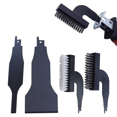 4pcs Reciprocating Saw Spatula Brush Set, Reciprotools Attachments and Adapte...