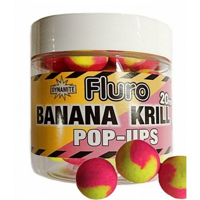 DYNAMITE BAITS Pop Ups FLURO 2 TONE KRILL&BANANA 20MM