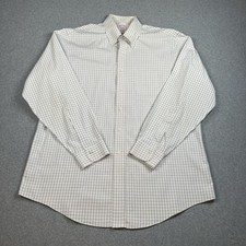 Brooks Brothers Madison 16-35 L Ivory Blue Check Non Iron Dress Shirt