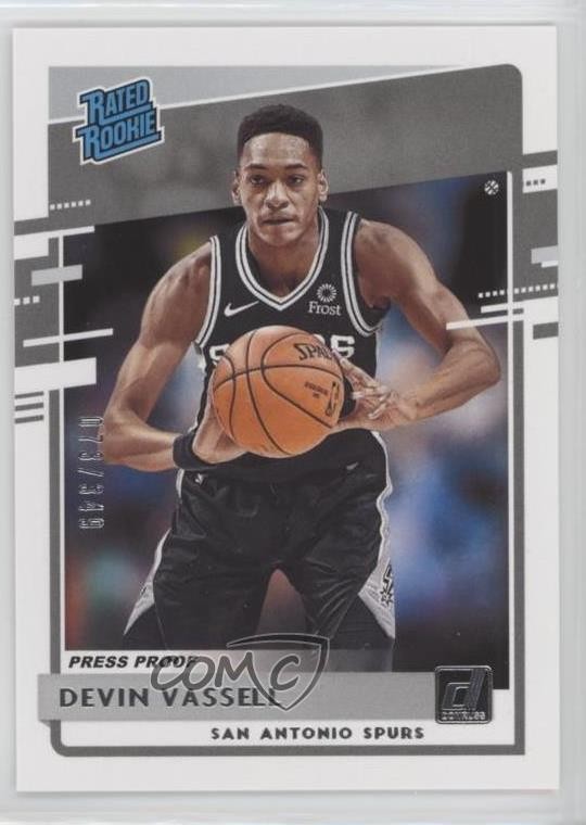 2020 Panini Donruss Rated Rookies Press Proof Silver 73/349 Devin Vassell 02ez