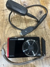 Samsung DualView TL220 12.2MP Digital Camera Black Charger Battery Tested Works