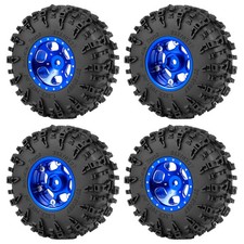 FLYXM 1.3" Wheel Tires Set Tires  Aluminum Wheel Rim for 1/18 1/24 SCX24 TRX4M