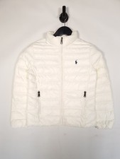 Polo Ralph Lauren Puffer Jacket Size Medium 8-10 Kids White Full Zip Padded Coat