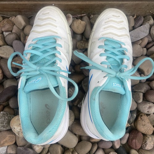 Asics Womens Gel Challenger 11 White Blue Aqua Tennis UK 6 but suggest 5.5 - Picture 2 of 8