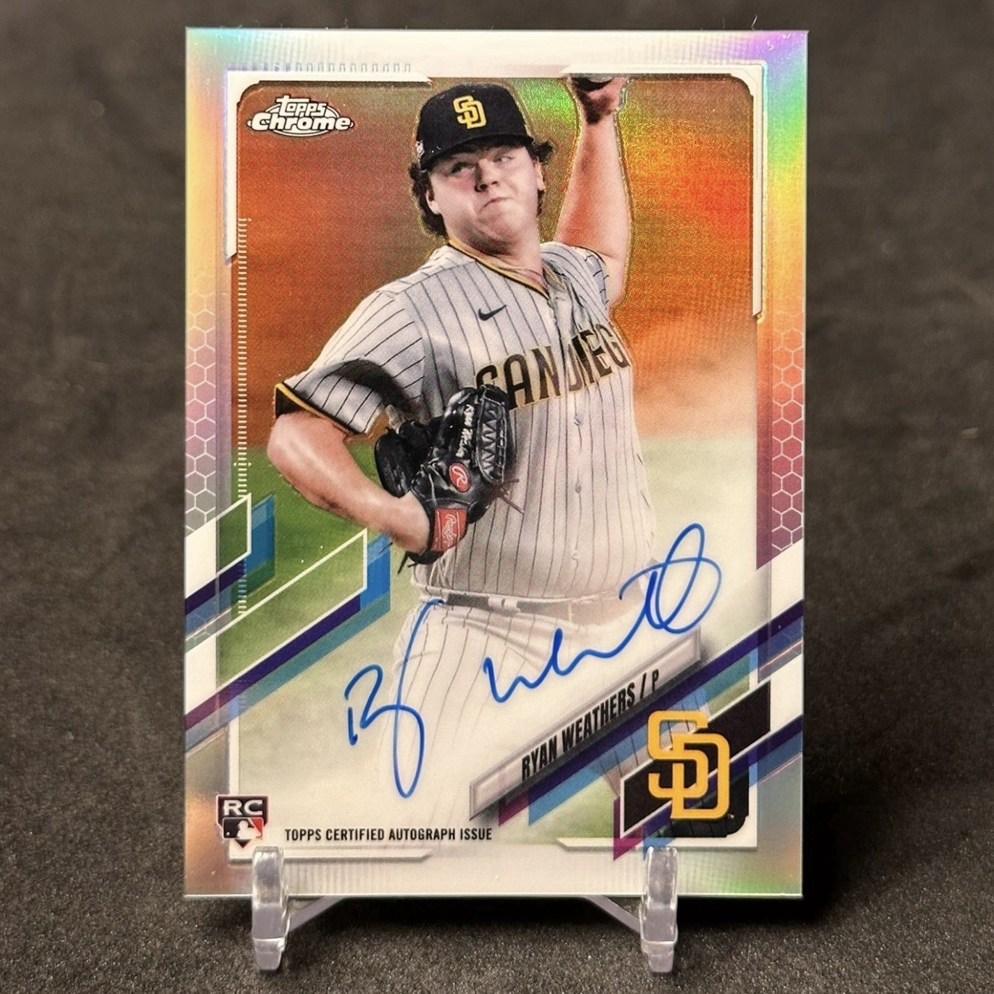 2021 Topps Chrome Ryan Weathers RC Auto Refractor /499 #RA-RW Yankees (AU, RC)