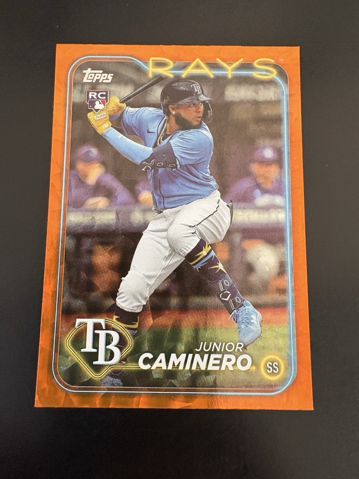 2024 Topps Series 2 Junior Caminero #628 Orange Foil 161/299 (RC)