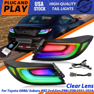 RGB LED Tail Light Clear For Toyota GR86/ Subaru BRZ 2nd Gen ZN8/ ZD8 2021-2024