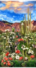 23" Fabric Panel | Timeless Treasures Southwest Sunset Cactus Canyon Desert