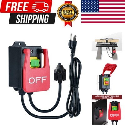 110V Single Phase On/Off Switch, Router Table Switch with Large Stop Sign Pad...