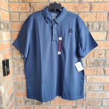 Reebok Men's Short Sleeves Performance Polo Shirt Blue Size 2XL