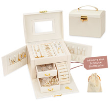 Schmuckkästchen Schmuckkasten Schmuckschatulle Aufbewahrung mit Stofftasche