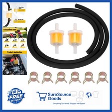 Dirt Bike Fuel Line 3/16 with Filter Black for ATV Go-Kart Scooter 5mm Diameter