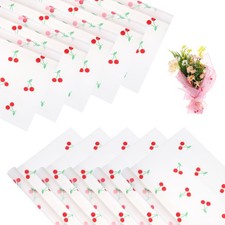 Flower Wrapping Paper, 22 Inch White Waterproof Floral Paper, 10 Sheets