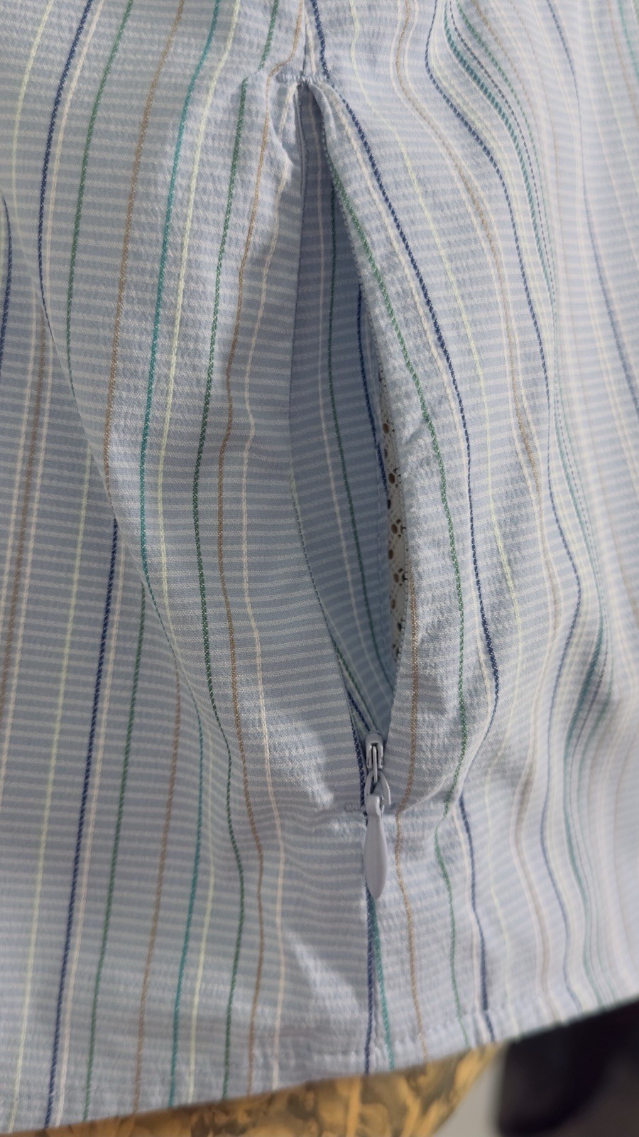 Blue 3/4 Button Down Shirt - image 3
