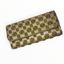 Vintage 60s Walborg Hand Beaded Clutch Gold Wedding Evening Party Cocktail Purse