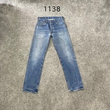 Vintage 80 USA Levi 501 Jeans Actual 28x30 Light Wash Blue Distressed Repair