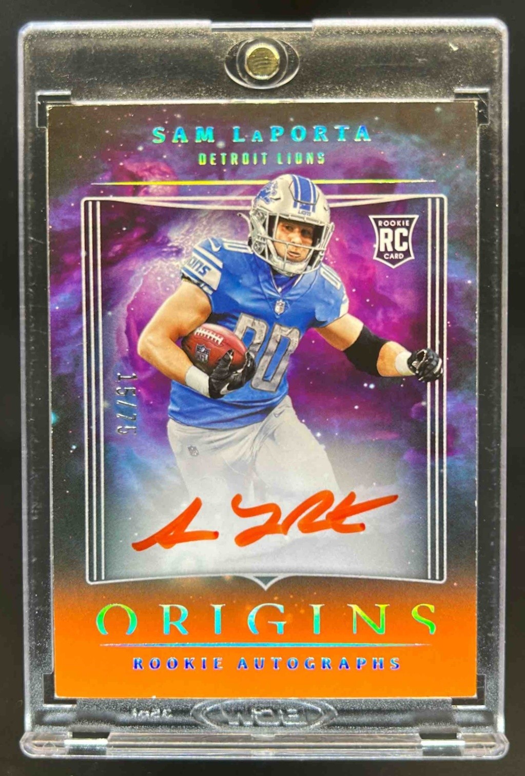 Sam LaPorta Panini Origins Rookie Autographs #RASML Orange