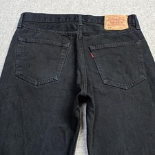 Vintage Levis 501 Jeans Hommes Taille W31 L32 (Étiquette : W33 L32) Noir Droit