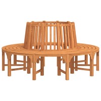 Baumbank Rund Massiv Eukalyptus Ø208 Cm Gartenbank Sitzbank Holz