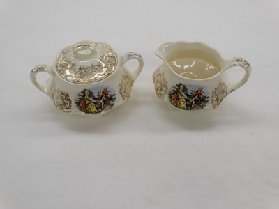Vintage American China DEC. Co. Sugar Bowl & Creamer Warranted 22 Kt Gold