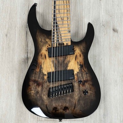 Legator Ninja N8FOD 8-String Multi-Scale Guitar, Palemoon Ebony, Jupiter