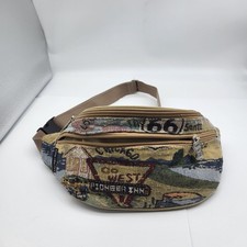 90s Vintage Pioneer Express Route 66 Tapestry Fanny Pack Belt bum Bag