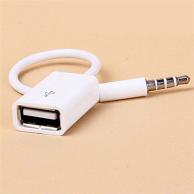 3.5mm Male AUX Audio Plug to USB 2.0 Female Converter Cable Cord for Car MP3Vhqy
