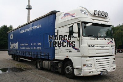 Truck photo DAF XF Tarpaulin trailer Germany white Gerd Kretschmar, Swetr #c1zn