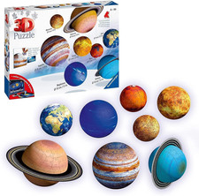 540 Piece 3D Jigsaw Puzzle Set - Solar System with 9 Planets for Kids  Adults