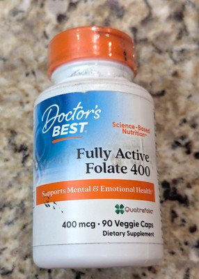 Doctor's Best Fully Active Folate 400 mcg 90 capsules exp: 07/2027
