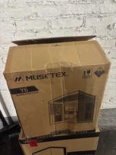 MUSETEX ATX PC Case, 3 x 120mm Fans Pre-Installed Full View Tempered Glass
