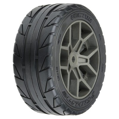 Pro-Line Racing 1/8 Vector S3 F/R 35/85 2.4 BELTED MTD 14mm 3.75/85R2.4, Gray