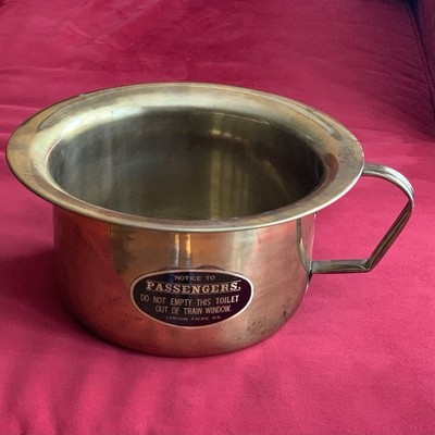 Vintage Repro Central Pacific Railroad Brass Passenger Chamber Pot Train Toilet