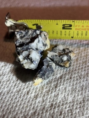 Arizona Gold Silver Copper Ore On Quartz With Either Galena Or A Silver Compound