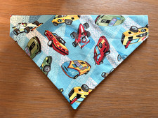 Over Collar Slide On Pet Dog Cat Bandana Scarf S/M/L CARS - New