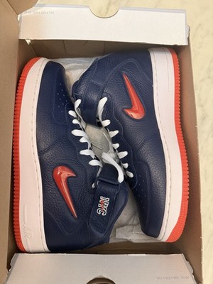 Nike Air Force 1 Mid 07 NYC Jewel Midnight Navy Team Orange 315123-402 9.5