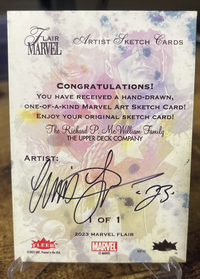 Upper Deck 2023 Marvel Flair Spider-Man 1 of 1 Sketch Chris Foreman - Image 2 of 2