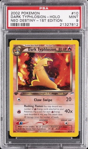 Dark Typhlosion (1st Edition) graded PSA 9 for sale on eBay