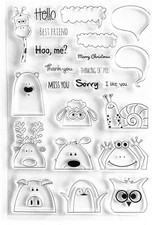 Hello Best Friend Giraffe Snail Cartoon Clear Stamps for Card Making Decoration