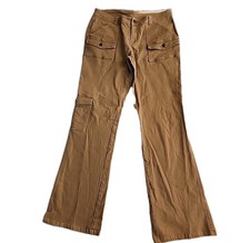 Flare Cargo Pants Womens 9 Wide Leg Low Rise Y2K Ribbed Vintage Adiva 30W 31L