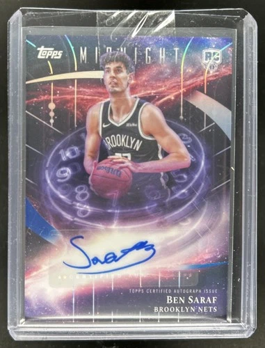 2025-26 Topps Midnight Ben Saraf Stroke of Auto Rookies RC Rookie #SMR-BS Nets