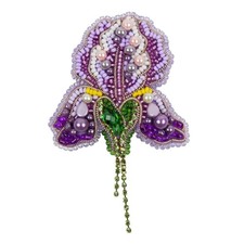 Diy Bead Jewelry Making Kit "Iris". Beading Pendant Beadwork Vintage Necklace